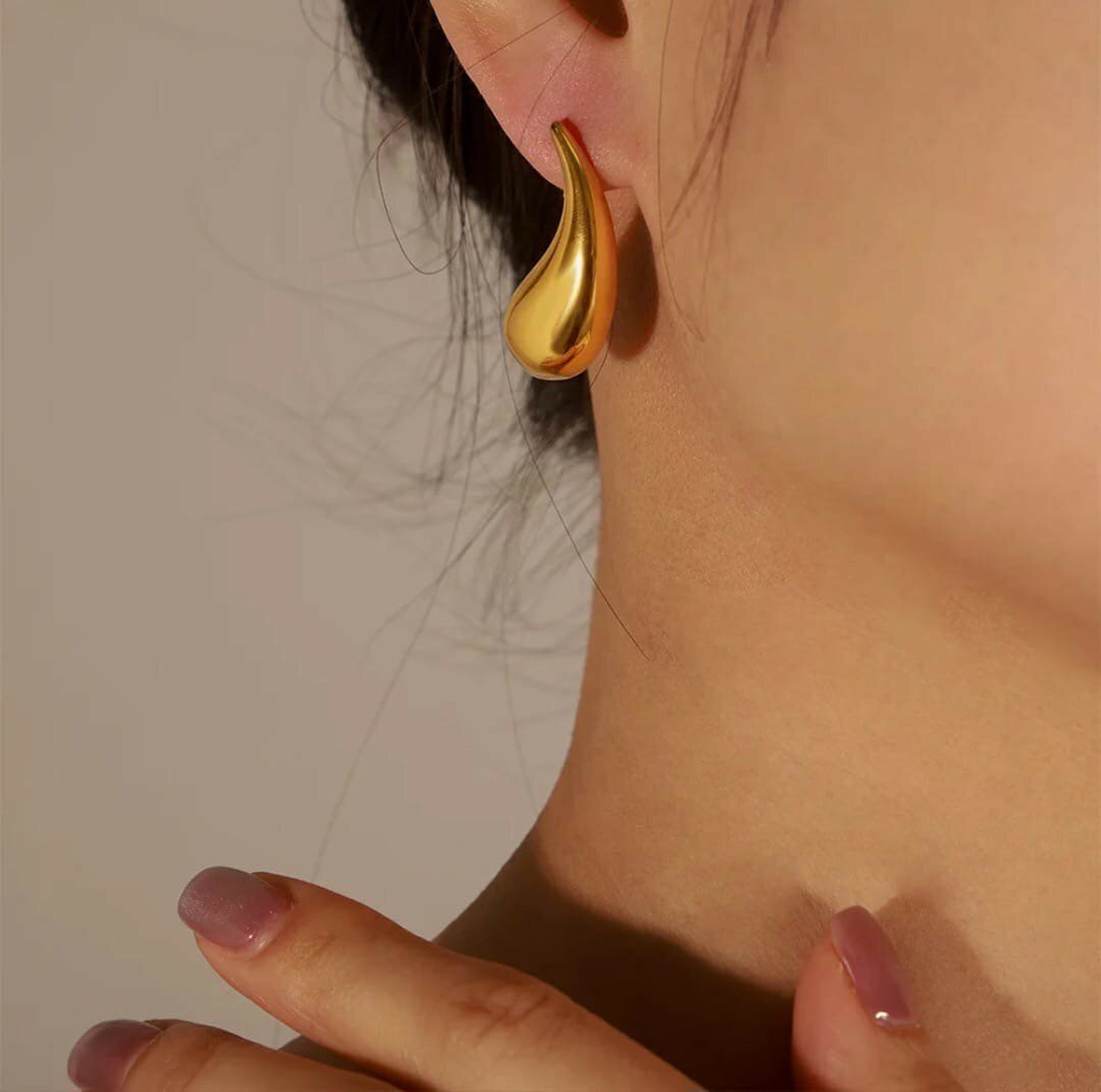 Boucles d'Oreilles Modernes Dorées