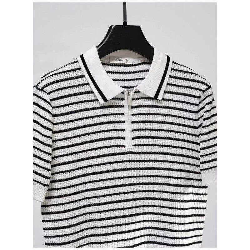 Polo rayé en coton pour homme