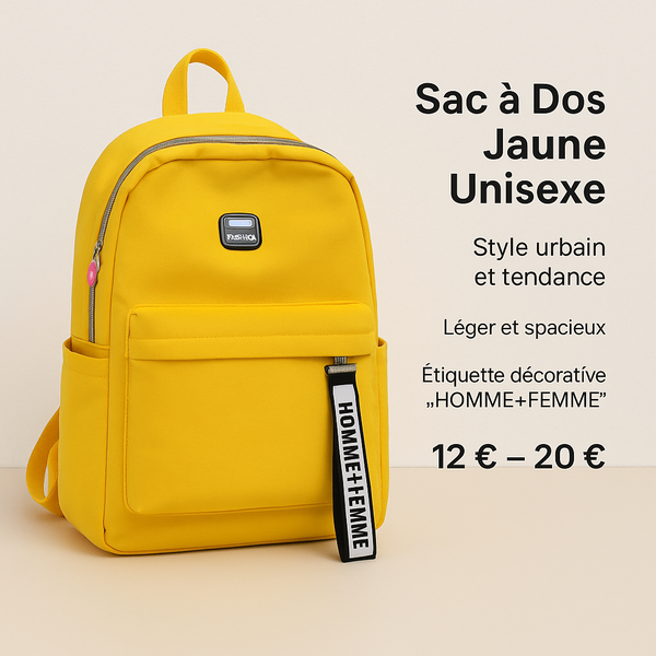Sac à Dos Jaune Unisexe