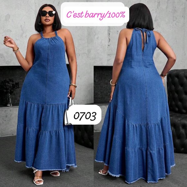 Robe longue en jean élégante