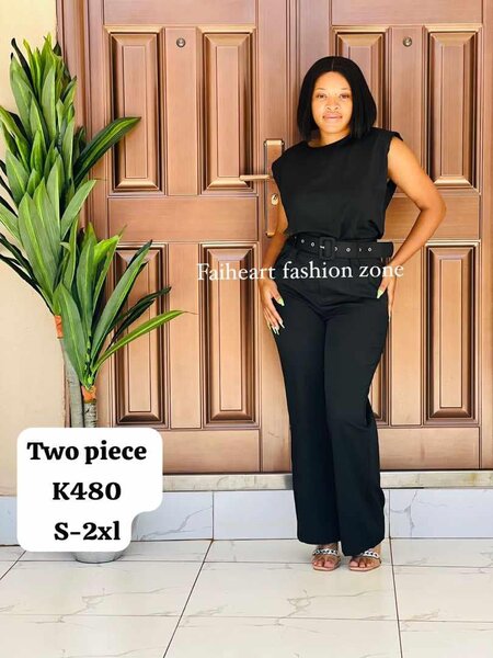 Women's set black, sleeveless blouse and pants   S-2xl