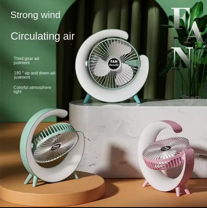 Rechargeable fan with led light