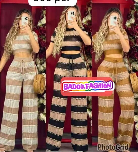 Set de vêtements en maille à rayures