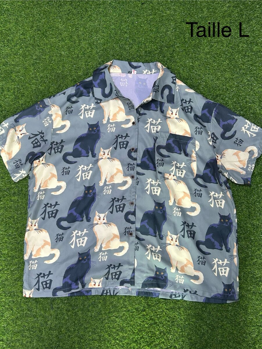 Chemise à motifs chat taille L