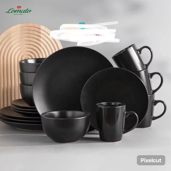 Service vaisselle noir moderne