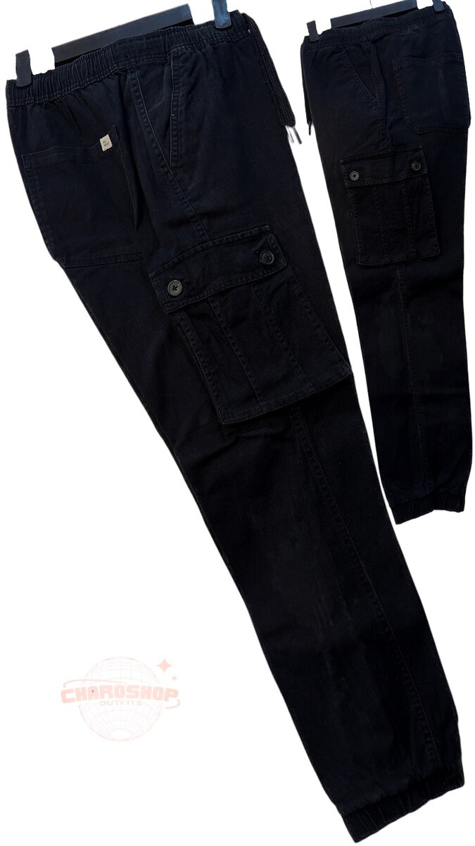 Pantalon cargo noir homme