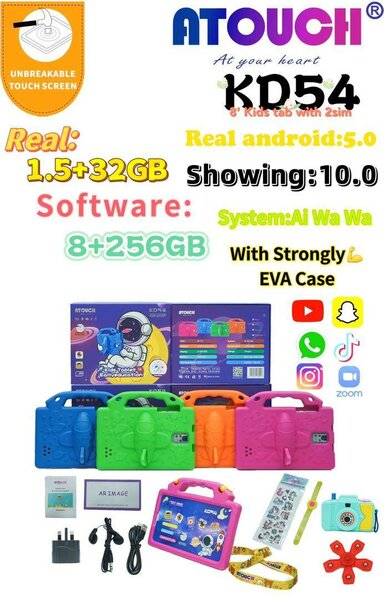 Atouch KD54 Android Educational Tablet PC - 8GB 256GB