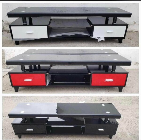 Meuble TV moderne noir rouge