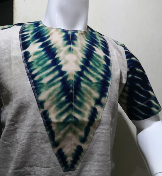 Wax print shirt with Linen