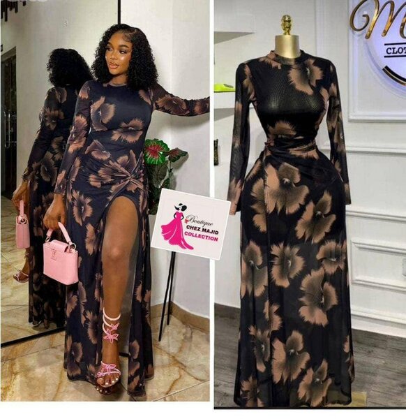 Robe longue à fleurs glamour