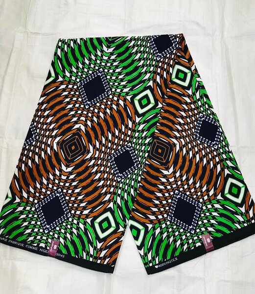 Original Cotton Wax Chitenge Fabric with 6 Yard Print 