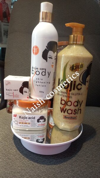 Kojic  acid sugar scrub and body lotionand face cream