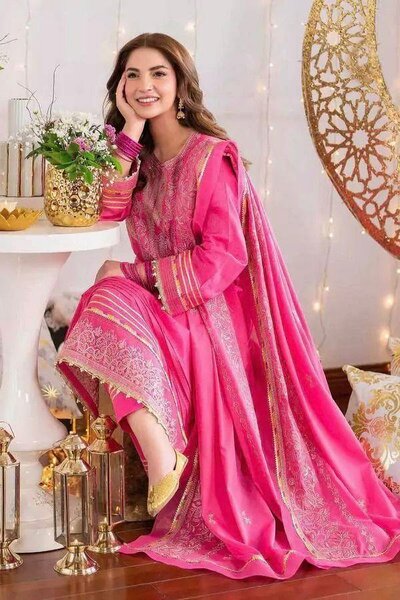 3 pcs women's unstitched suit