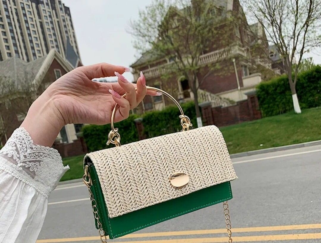 Sac à main en paille chic