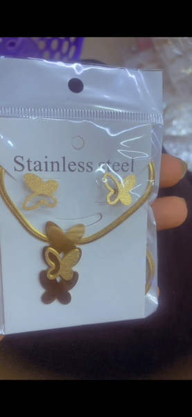 Parure papillon en acier inoxydable