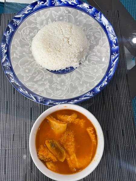 Riz avec soupe de triple épice