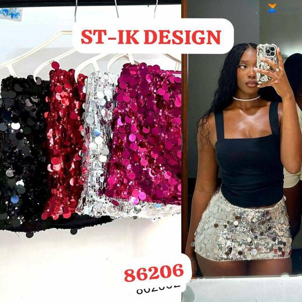 Mini jupe pailletée élégante