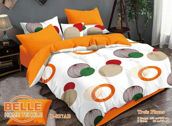 2 drap de 3 places + deux taies d'oreillers