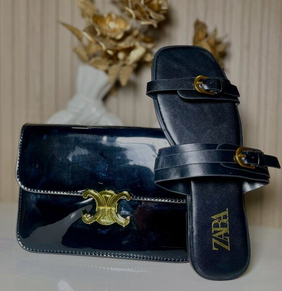 Sac sandales noires chic Zara