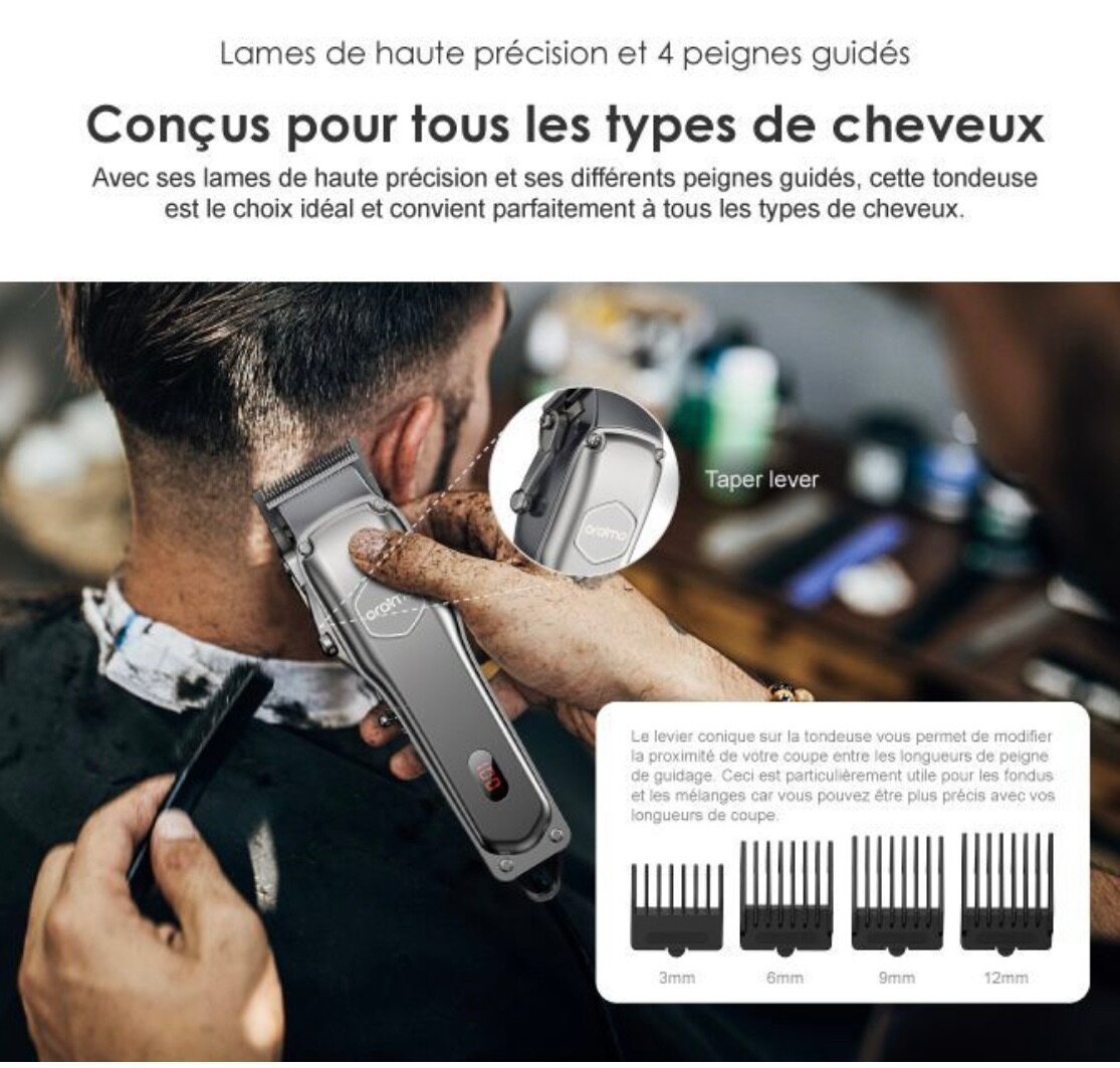 Oraimo Smart Clipper 2 Gris Tondeuse à cheveux professionnel