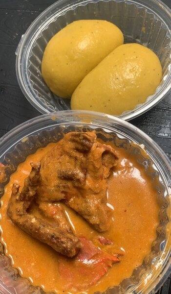 Repas africain Fufu et Sauce