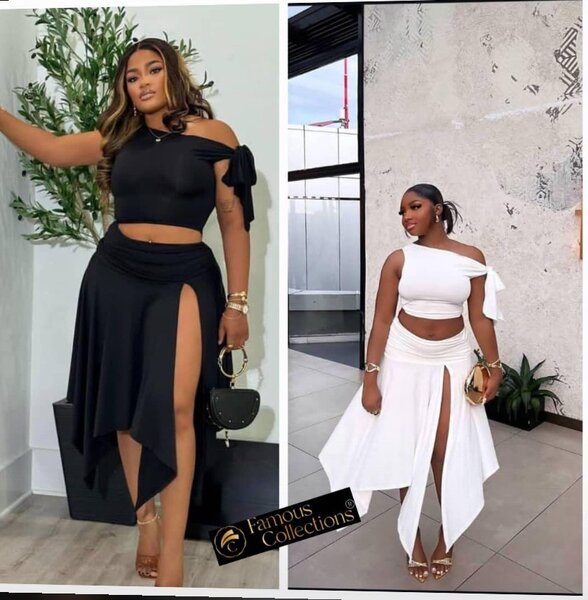 Ensemble top et jupe à fente