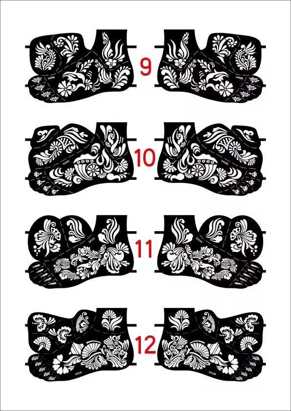 Pochoir d'autocollants henné