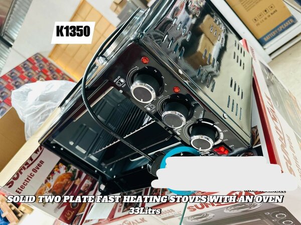 SOLID TWO PLATE FAST HEATING STOVESIWITH ANOVEN 33Litrs