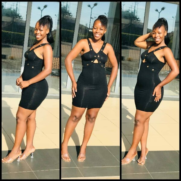 Black mini dress, stretch, original straps