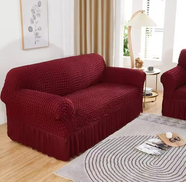 Housse de canapé extensible en treillis à bulles 3D 6 places