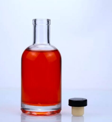 Oslo Flint Spirit Glass Bottle with Black Cork Stopper