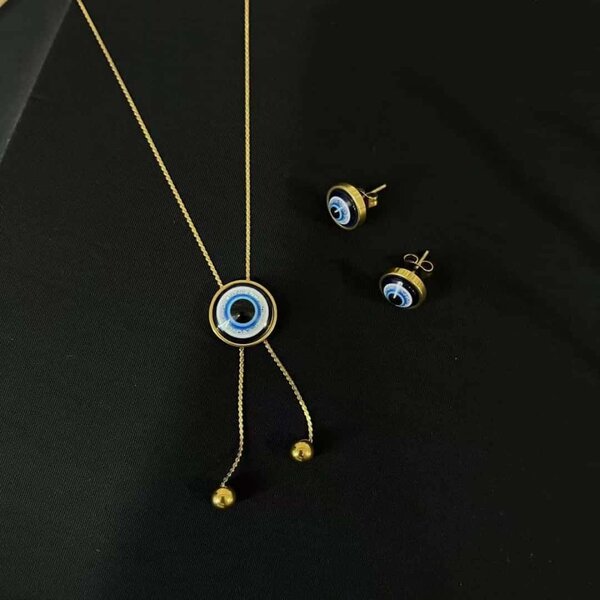 Nazar  necklace and earrings