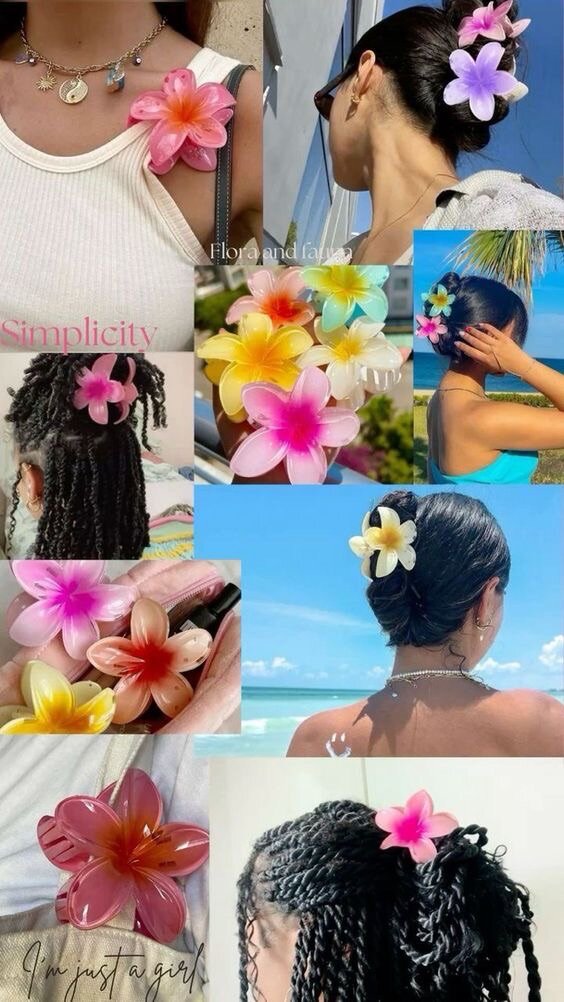 Pinces à cheveux fleurs colorées