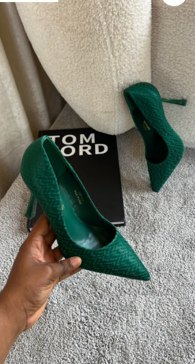 Cece dark green high heel pumps