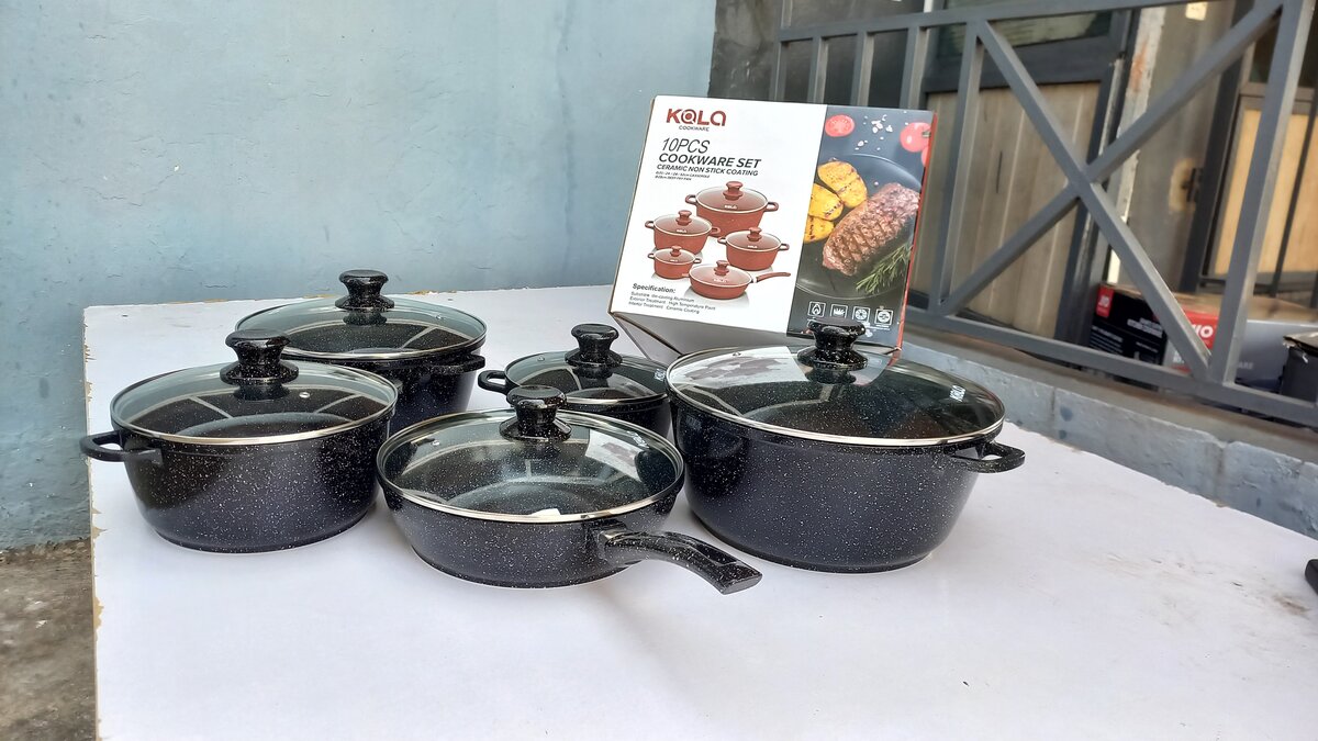 10 pcs Non stick Gtanite coated cookware