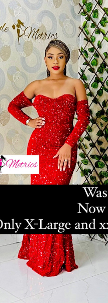 Red Long Fitted Off-the-Shoulder Evening Dress