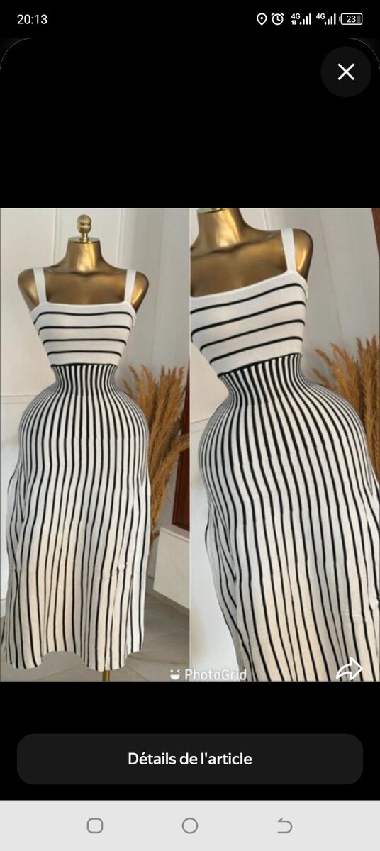 Robe Rayée Élégante Femme