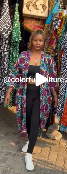 Women's kimono jacket with print