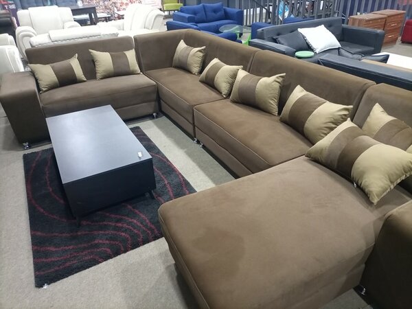 Corner sofa bed, brown