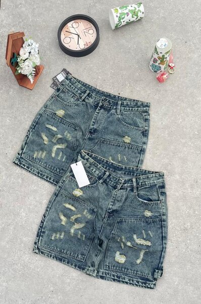 Jupe en jean délavé