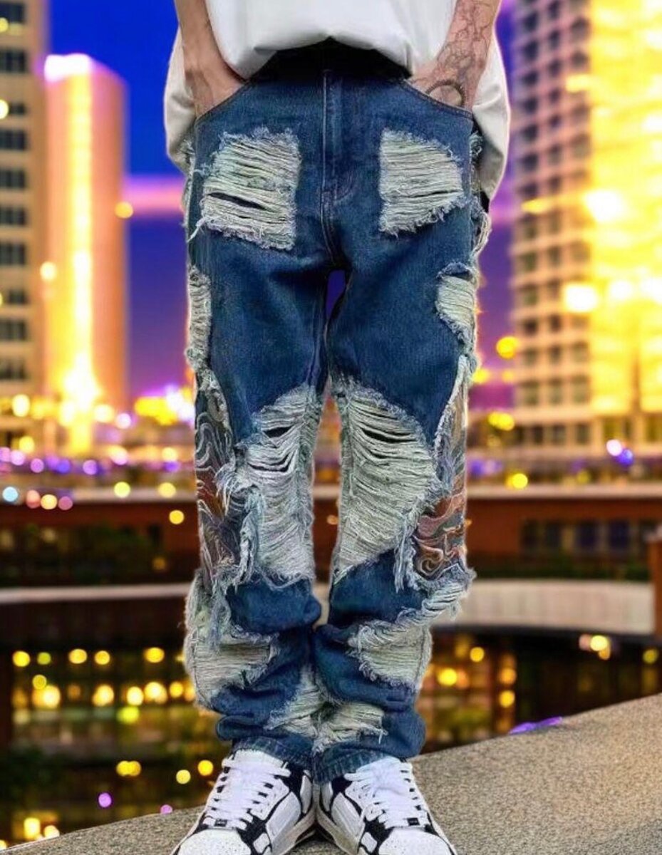 Pantalons déchirés style urbain
