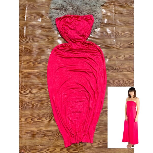 Pink maxi tube dress