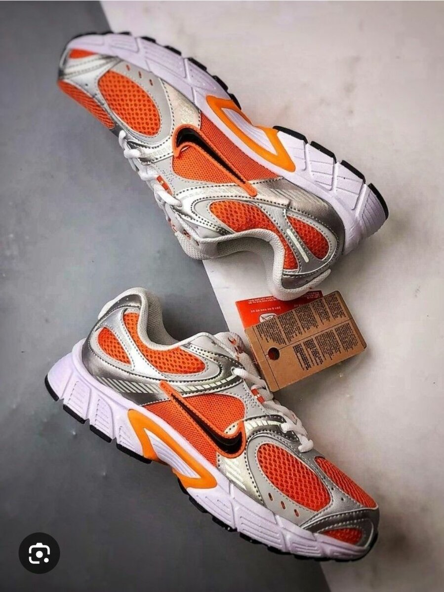 Sneakers de running orange et argent