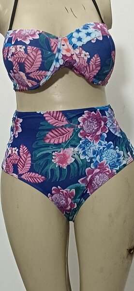 Bikini taille haute floral