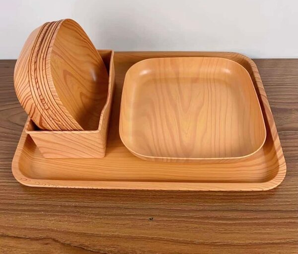 Serving plates and tray set