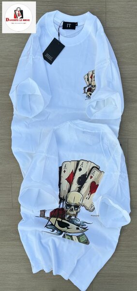 T-shirt graphique crâne et cartes