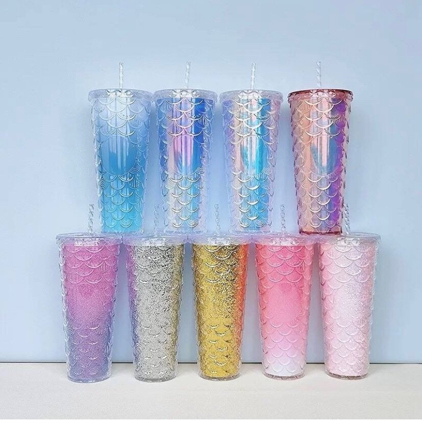 Double Wall Acrylic Tumbler with Lid and Straw