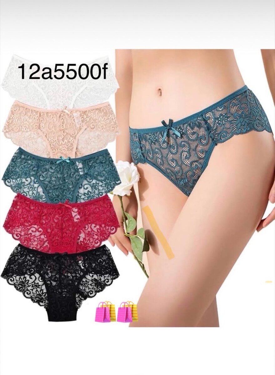 Lot de Culottes en Dentelle et Microfibre