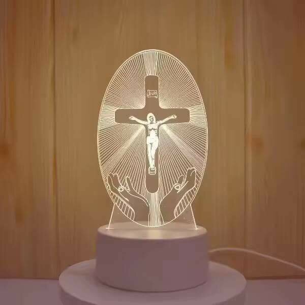 Lampe LED décorative croix 3D
