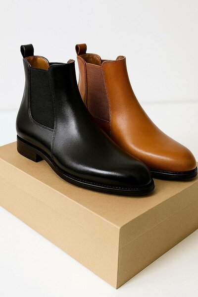 Bottes en cuir homme